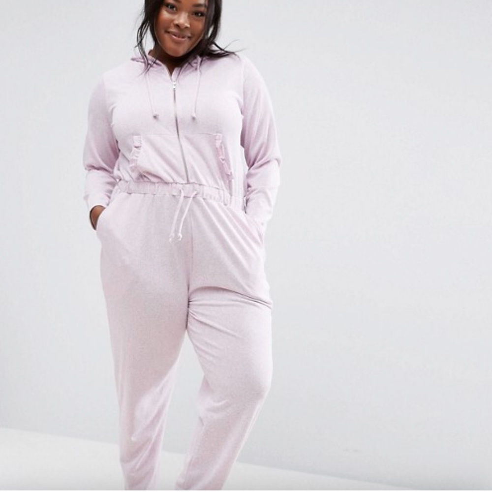 Asos Curve Ruffle Pocket Jumpsuit